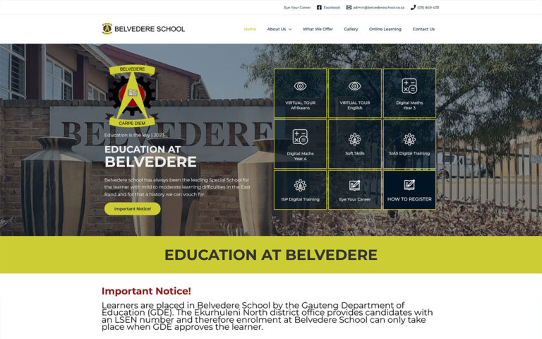 Website Design for Belvedere School
